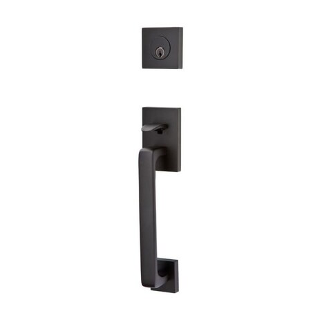 Emtek Flat Black Handleset 4820TRTUS19LH 4820TRTUS19LH
